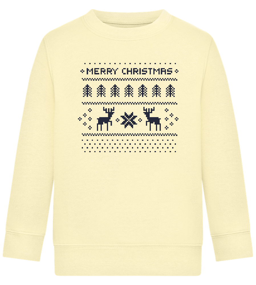 8-Bit Christmas Design - Comfort Kids Sweater_AMARELO CLARO_front