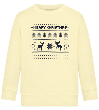 8-Bit Christmas Design - Comfort Kids Sweater_AMARELO CLARO_front