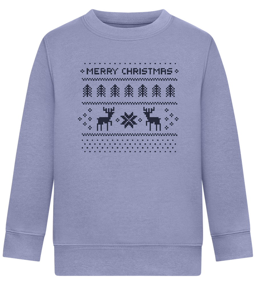 8-Bit Christmas Design - Comfort Kids Sweater_BLUE_front