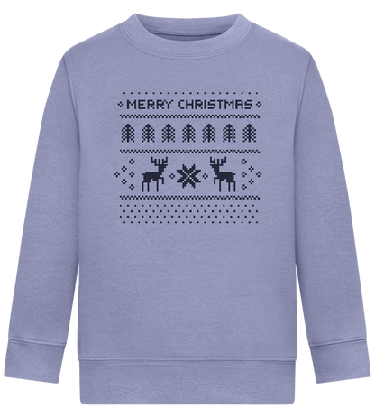 8-Bit Christmas Design - Comfort Kids Sweater_BLUE_front