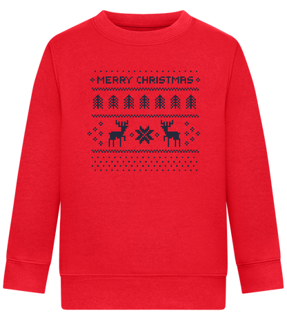 8-Bit Christmas Design - Comfort Kids Sweater_BRIGHT RED_front