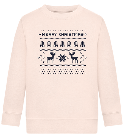 8-Bit Christmas Design - Comfort Kids Sweater_LIGHT PEACH ROSE_front