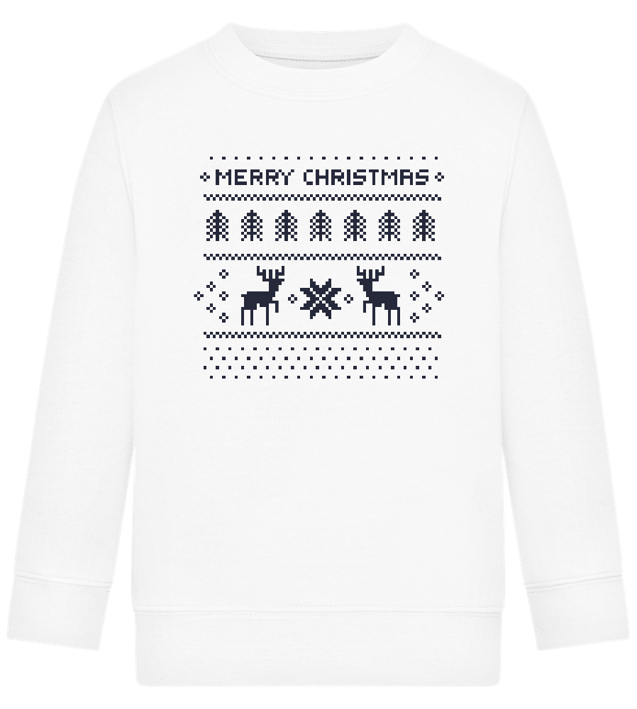 8-Bit Christmas Design - Comfort Kids Sweater_WHITE_front