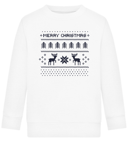 8-Bit Christmas Design - Comfort Kids Sweater_WHITE_front