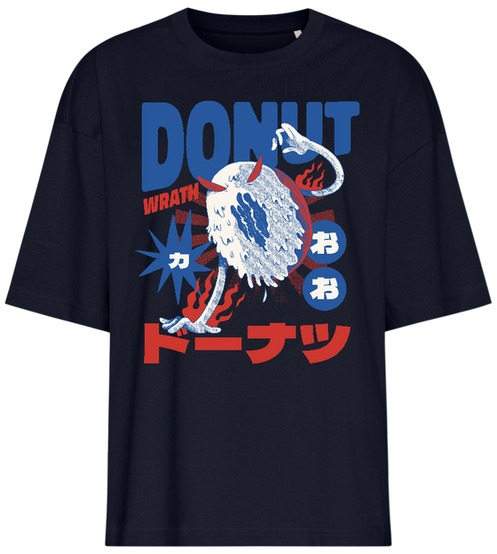 Donut Wrath Design - Premium women's oversized t-shirt_FRENCH NAVY_front