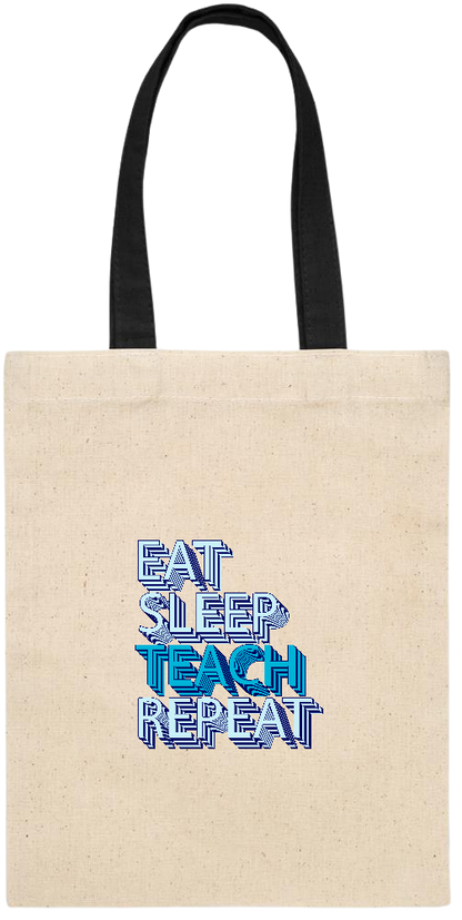 Eat Sleep Teach Repeat Design - Essential small colored handle gift bag_BLACK_front