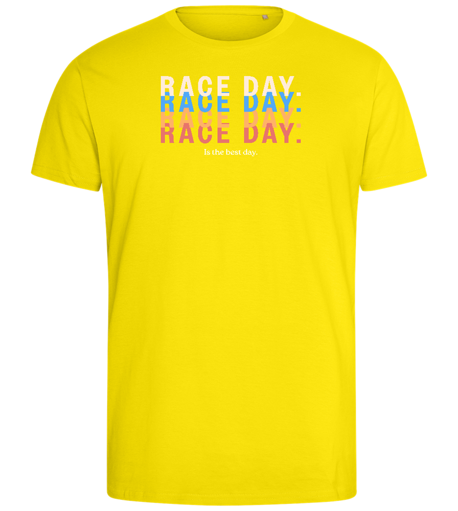 Best Day of the Week Design - Comfort men's fitted t-shirt_YELLOW_front