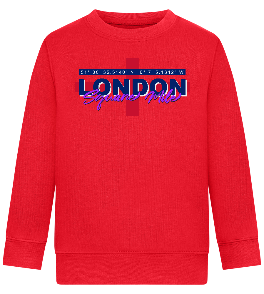 Square Mile Design - Comfort Kids Sweater_BRIGHT RED_front