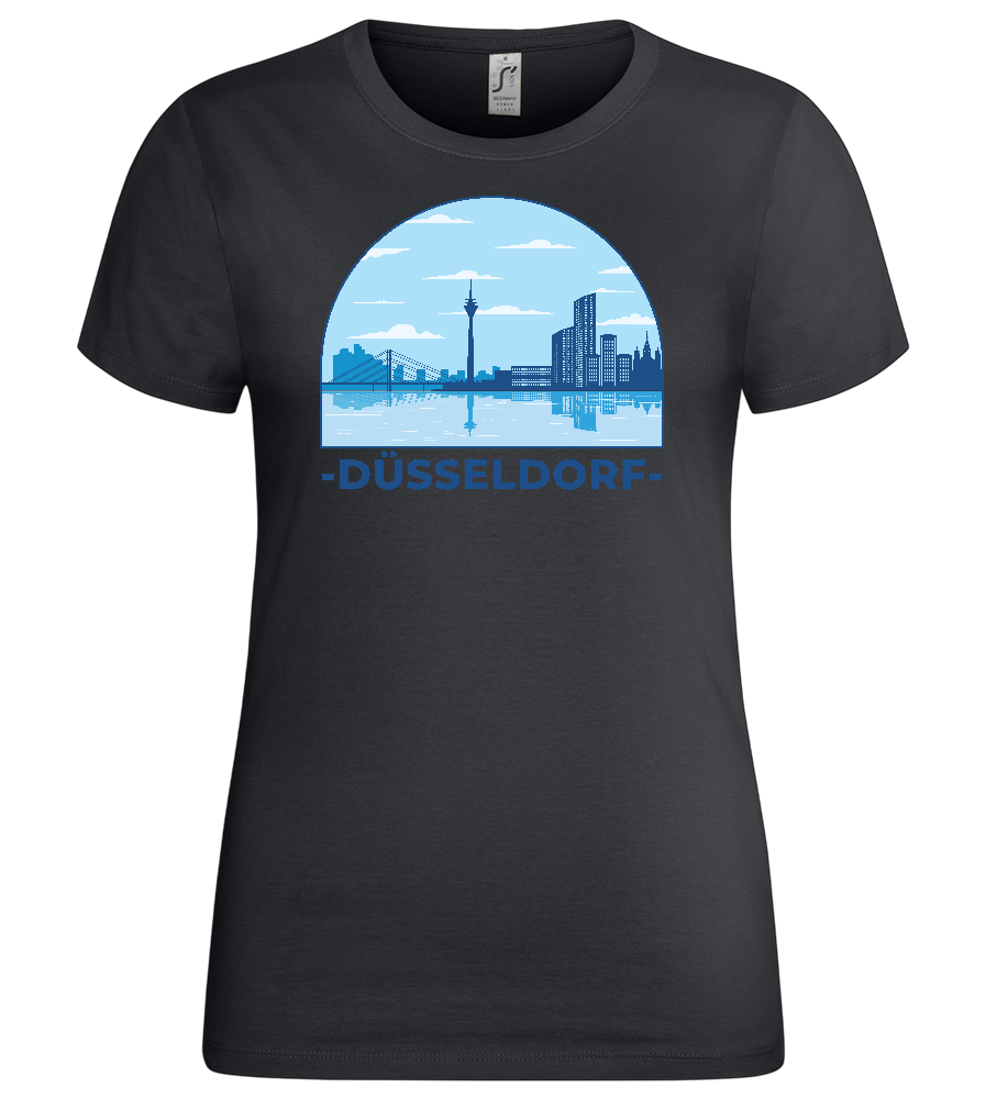 Düsseldorf River View Design - Premium women's t-shirt_DARK GRAY_front