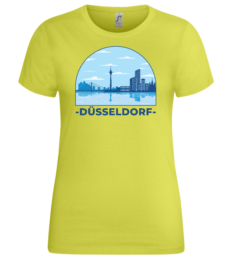 Düsseldorf River View Design - Premium women's t-shirt_GREEN APPLE_front