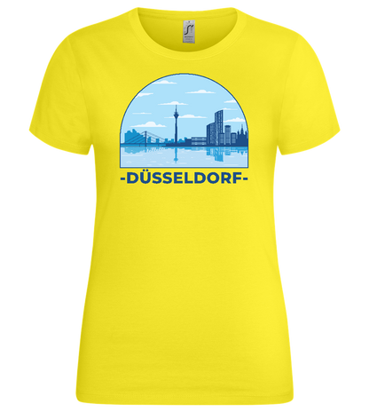 Düsseldorf River View Design - Premium women's t-shirt_LEMON_front