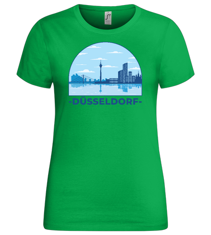 Düsseldorf River View Design - Premium women's t-shirt_MEADOW GREEN_front