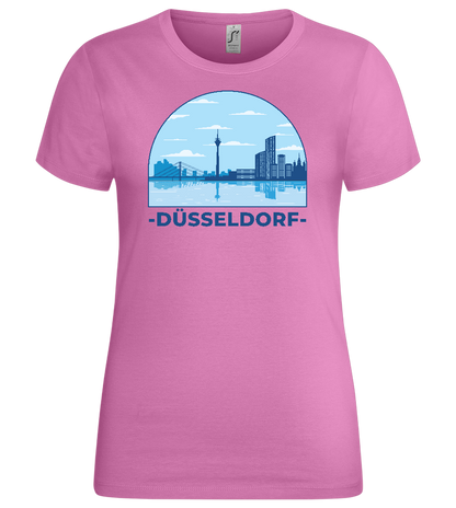 Düsseldorf River View Design - Premium women's t-shirt_PINK ORCHID_front