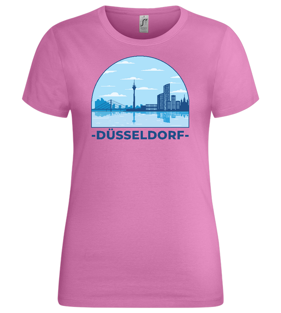 Düsseldorf River View Design - Premium women's t-shirt_PINK ORCHID_front