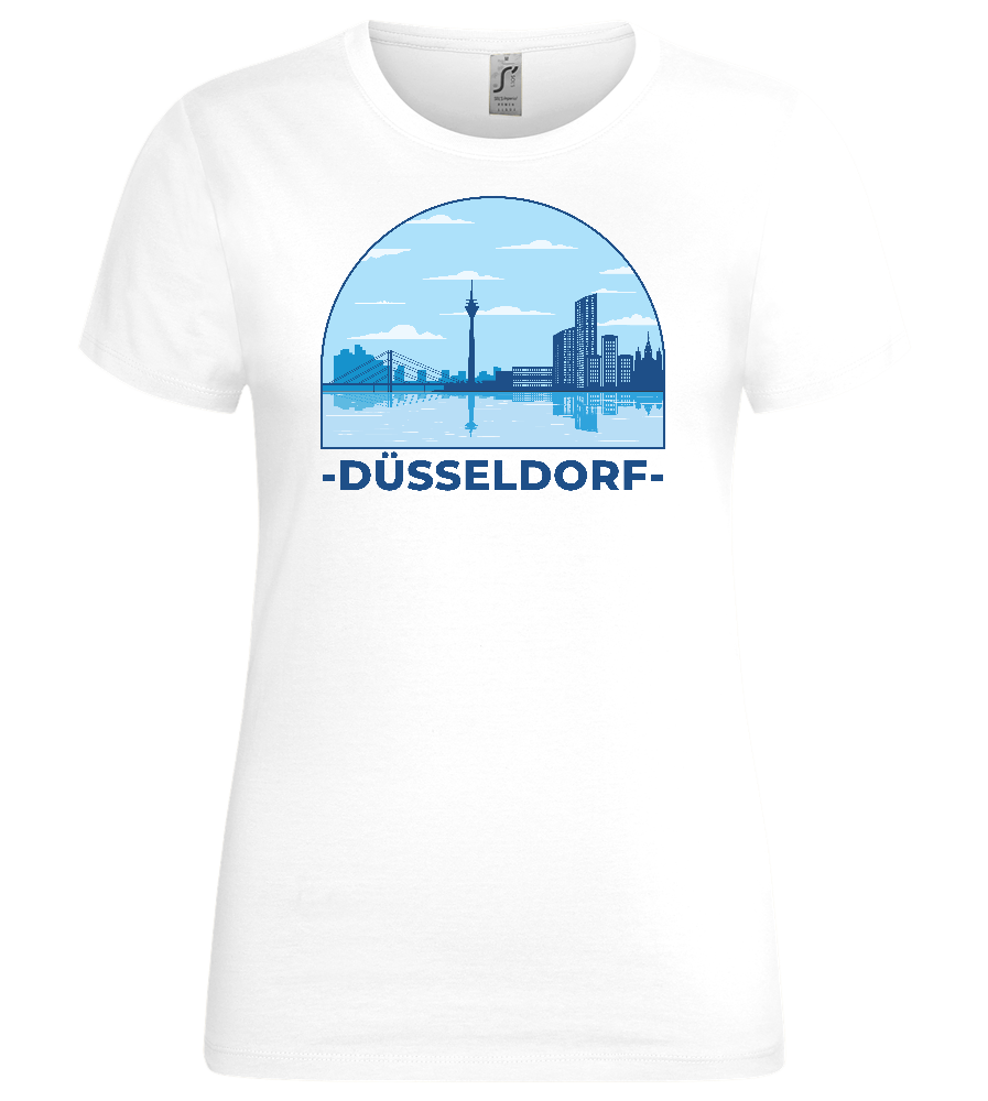 Düsseldorf River View Design - Premium women's t-shirt_WHITE_front