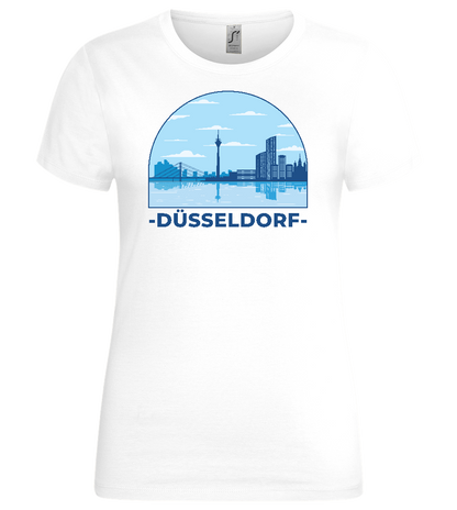 Düsseldorf River View Design - Premium women's t-shirt_WHITE_front