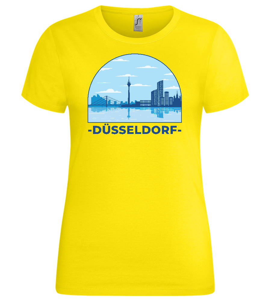 Düsseldorf River View Design - Premium women's t-shirt_YELLOW_front