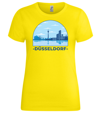 Düsseldorf River View Design - Premium women's t-shirt_YELLOW_front