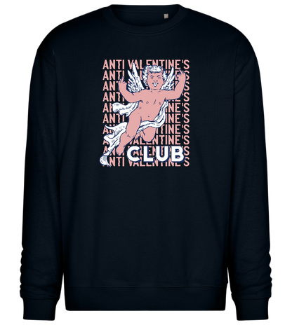 Anti Valentine's Day Club Design - Comfort Essential Unisex Sweater_BLACK_front