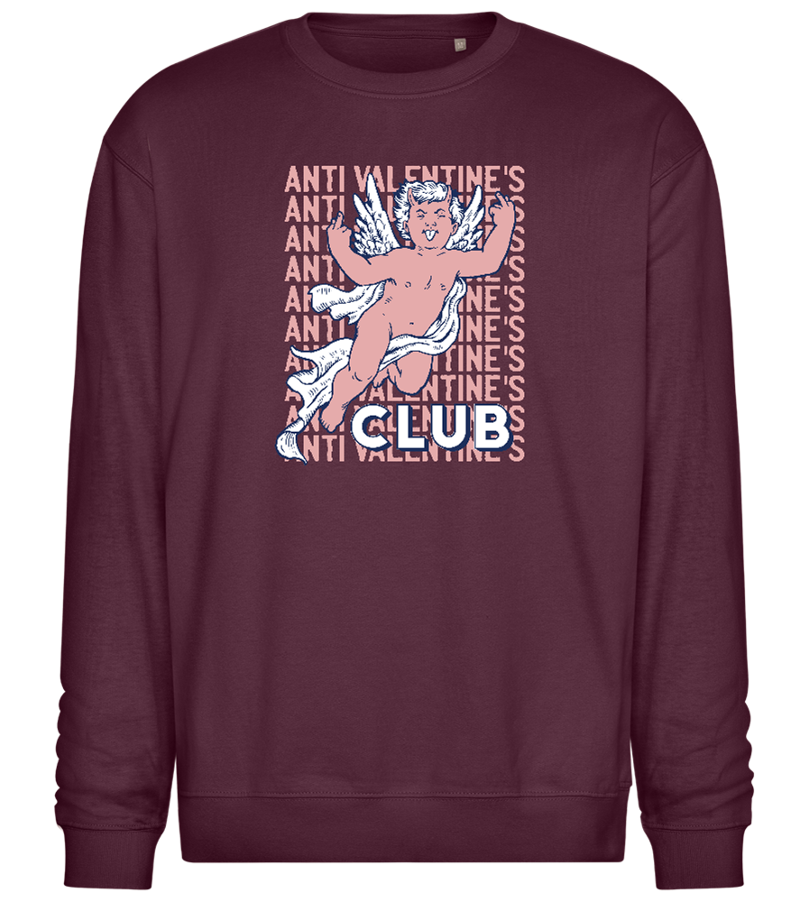 Anti Valentine's Day Club Design - Comfort Essential Unisex Sweater_BORDEAUX_front