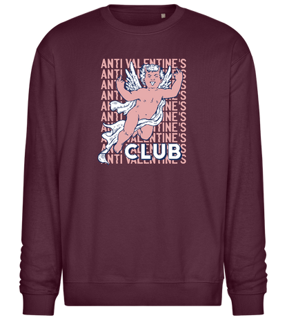 Anti Valentine's Day Club Design - Comfort Essential Unisex Sweater_BORDEAUX_front