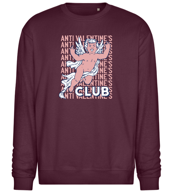 Anti Valentine's Day Club Design - Comfort Essential Unisex Sweater_BORDEAUX_front