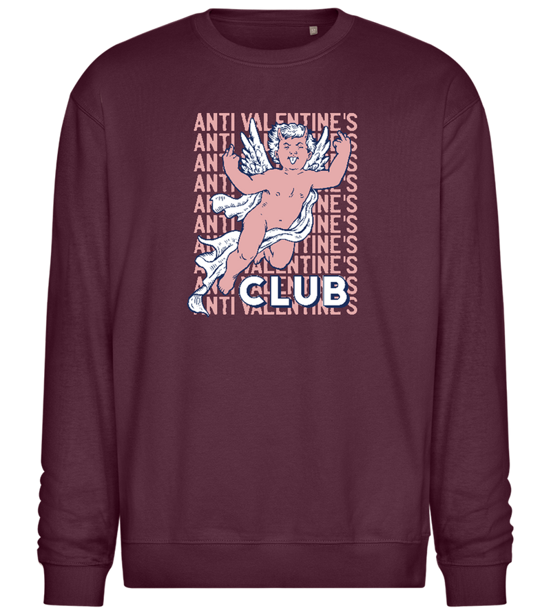 Anti Valentine's Day Club Design - Comfort Essential Unisex Sweater_BORDEAUX_front