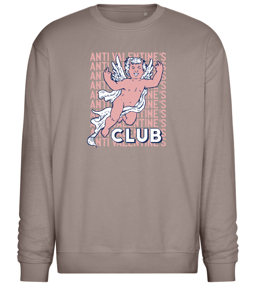 Anti Valentine's Day Club Design - Comfort Essential Unisex Sweater_CHARCOAL CHIN_front