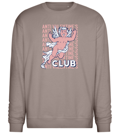 Anti Valentine's Day Club Design - Comfort Essential Unisex Sweater_CHARCOAL CHIN_front