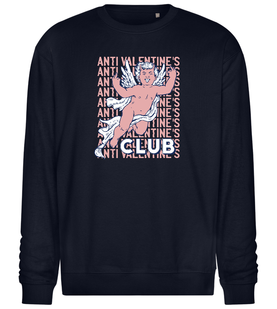 Anti Valentine's Day Club Design - Comfort Essential Unisex Sweater_FRENCH NAVY_front