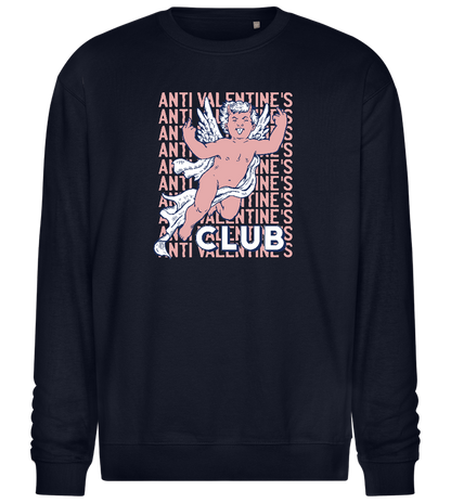 Anti Valentine's Day Club Design - Comfort Essential Unisex Sweater_FRENCH NAVY_front