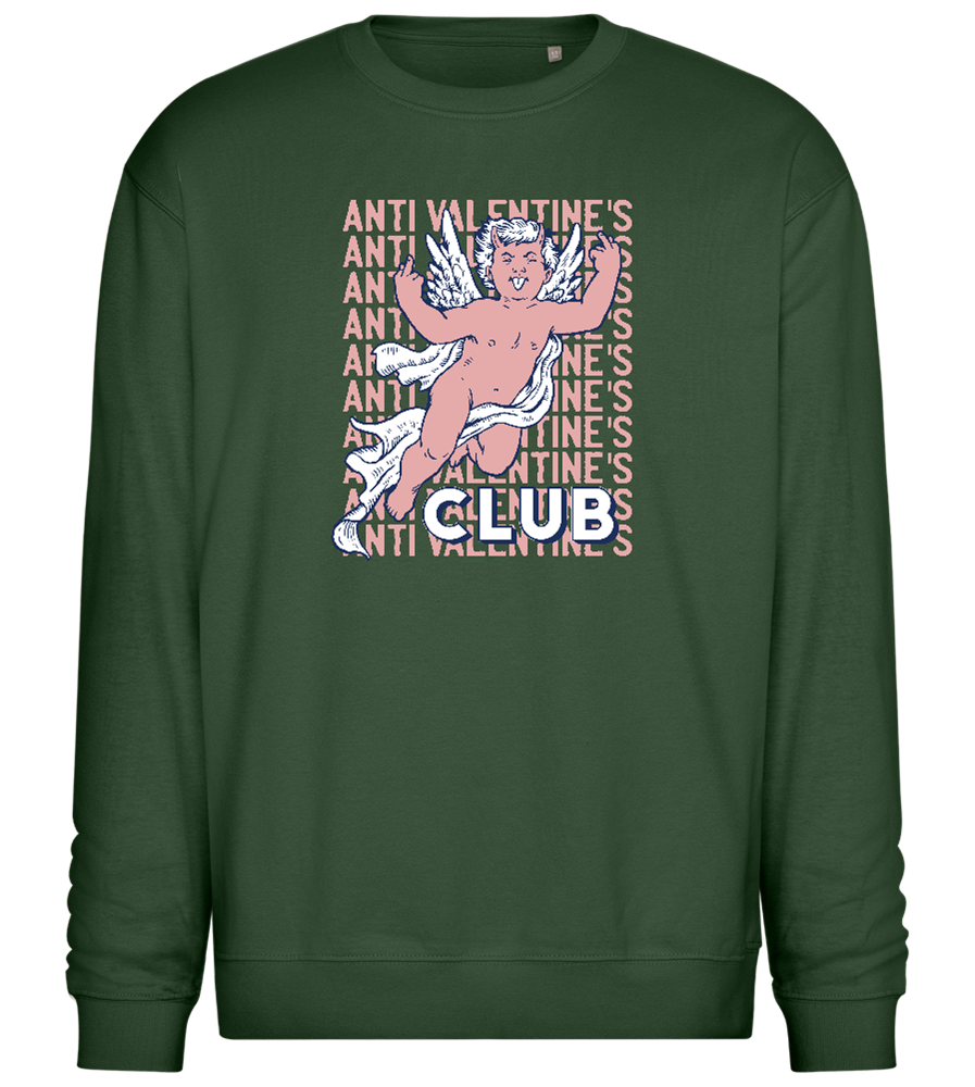 Anti Valentine's Day Club Design - Comfort Essential Unisex Sweater_GREEN BOTTLE_front