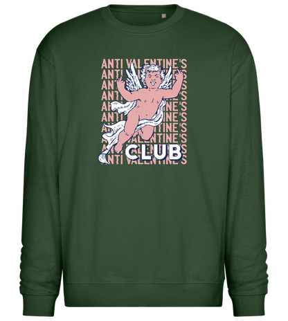 Anti Valentine's Day Club Design - Comfort Essential Unisex Sweater_GREEN BOTTLE_front