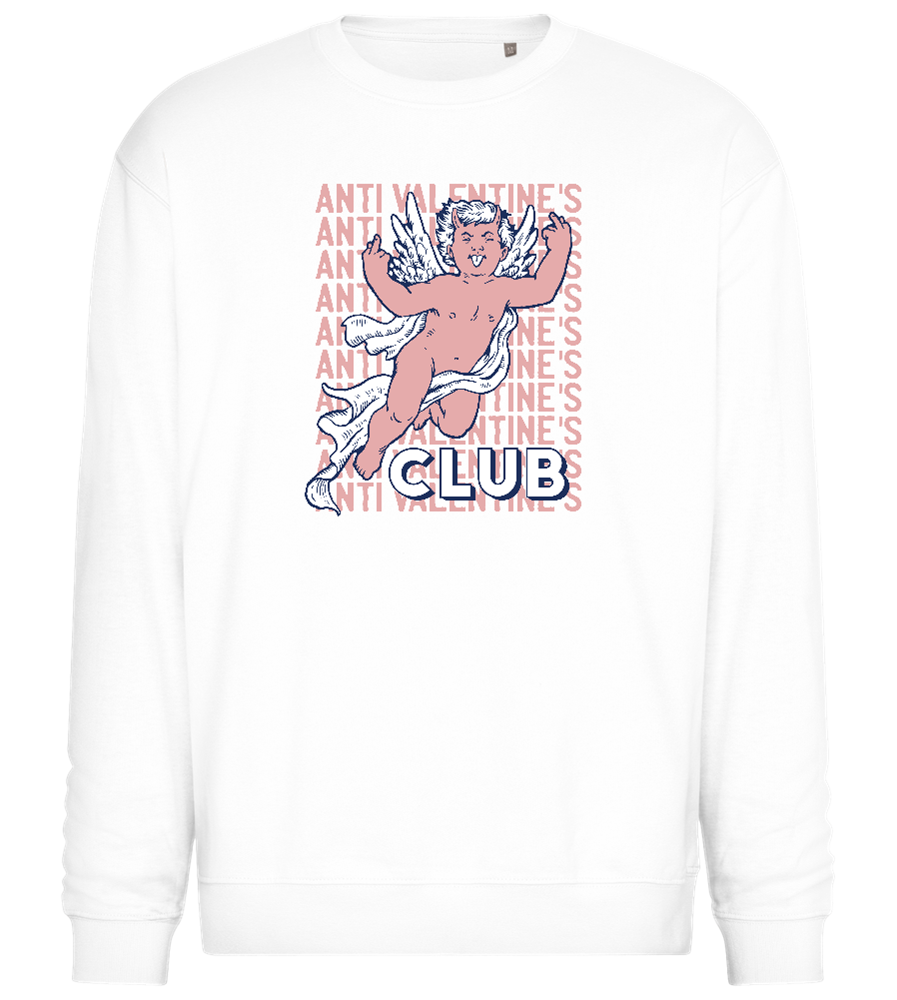 Anti Valentine's Day Club Design - Comfort Essential Unisex Sweater_WHITE_front