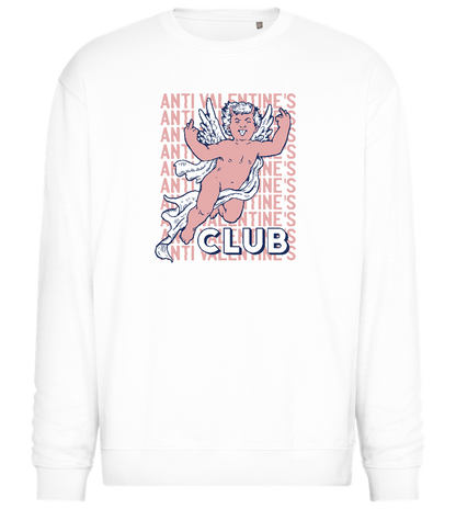 Anti Valentine's Day Club Design - Comfort Essential Unisex Sweater_WHITE_front