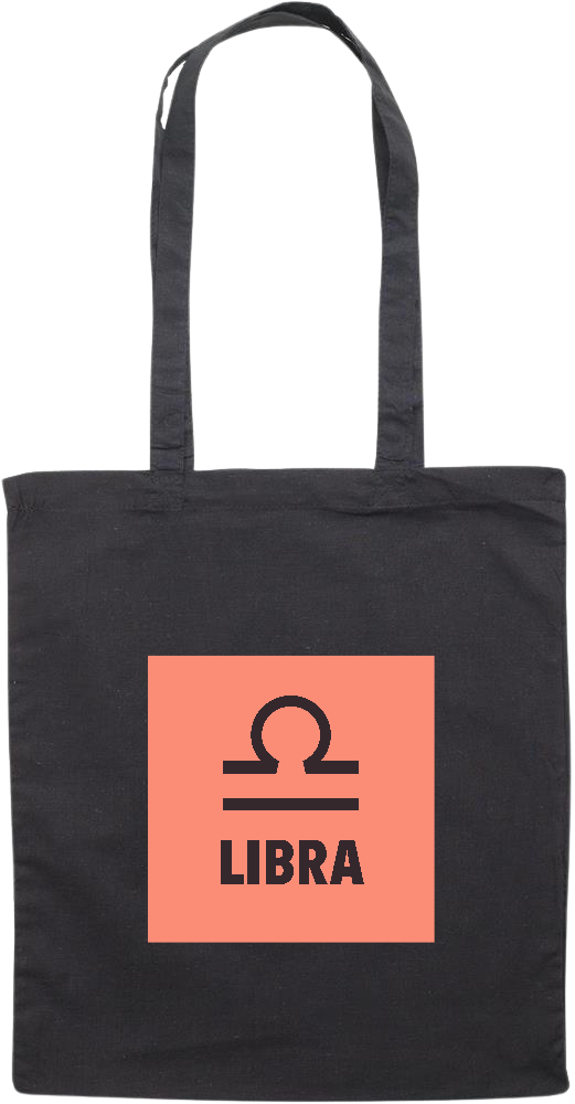 Zodiac Libra Design - Essential colored event tote bag_BLACK_front