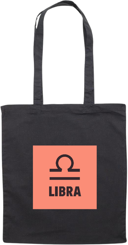 Zodiac Libra Design - Essential colored event tote bag_BLACK_front