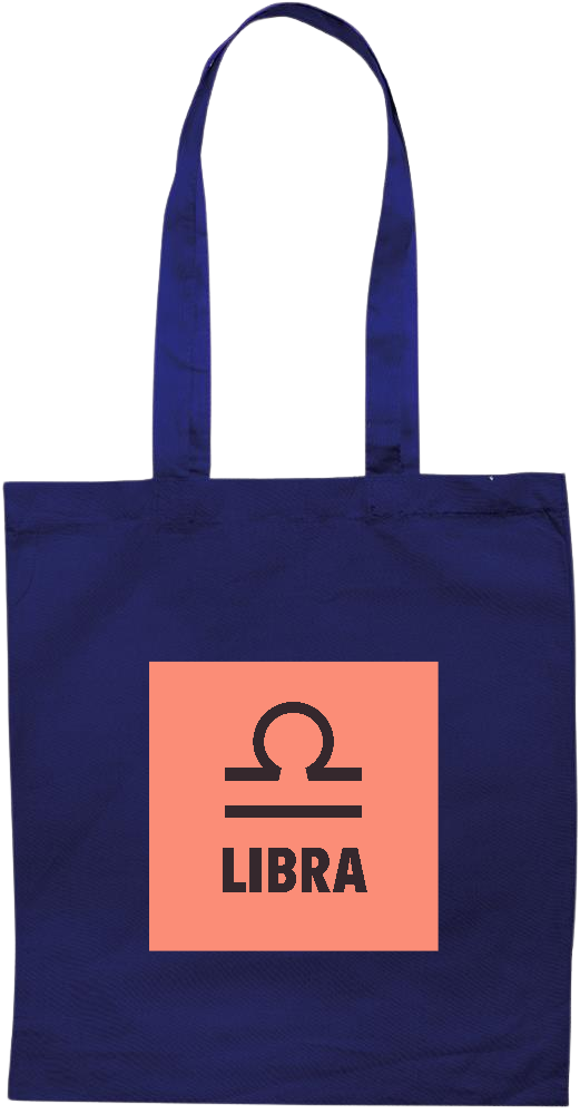 Zodiac Libra Design - Essential colored event tote bag_BLUE_front