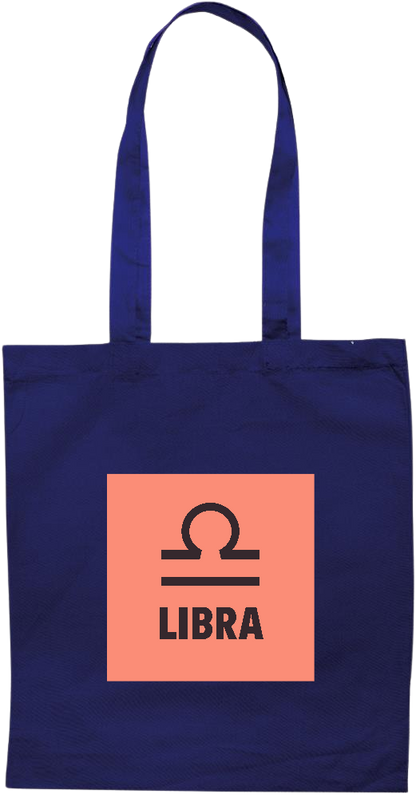 Zodiac Libra Design - Essential colored event tote bag_BLUE_front