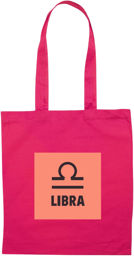 Zodiac Libra Design - Essential colored event tote bag_FUCHSIA_front