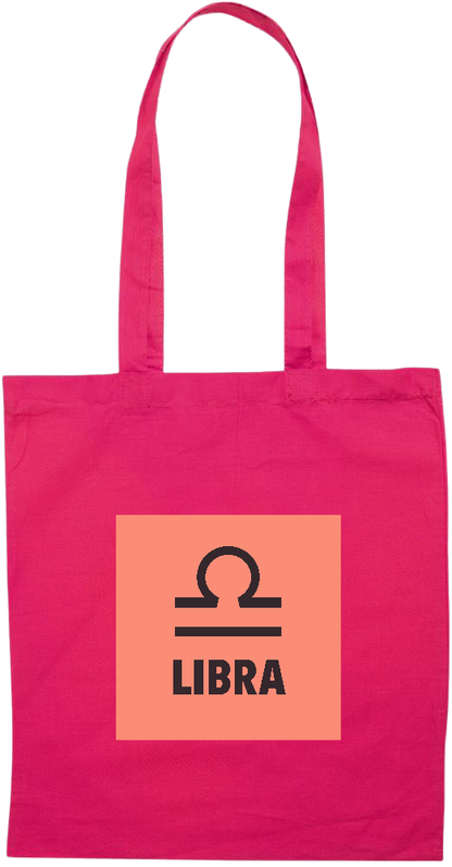 Zodiac Libra Design - Essential colored event tote bag_FUCHSIA_front