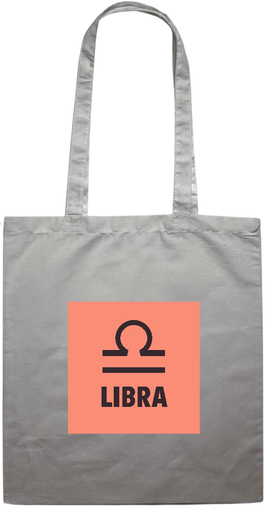 Zodiac Libra Design - Essential colored event tote bag_GREY_front