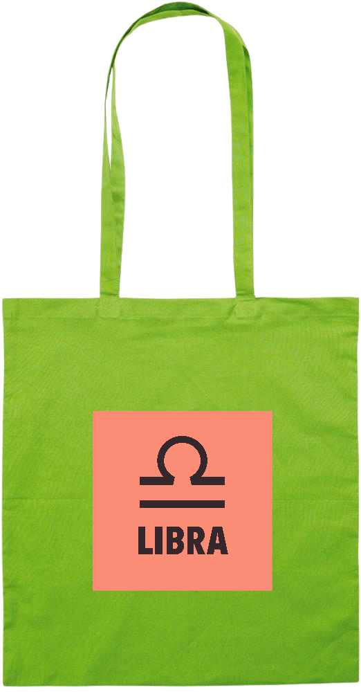 Zodiac Libra Design - Essential colored event tote bag_LIME_front