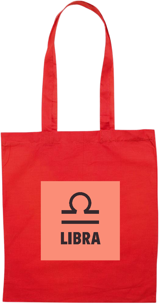 Zodiac Libra Design - Essential colored event tote bag_RED_front