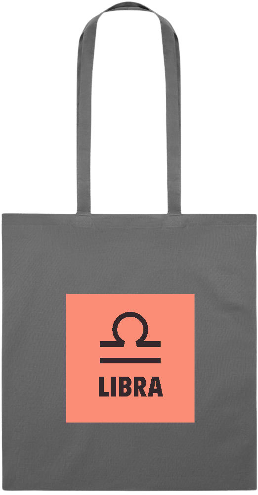 Zodiac Libra Design - Essential colored event tote bag_STONE GREY_front