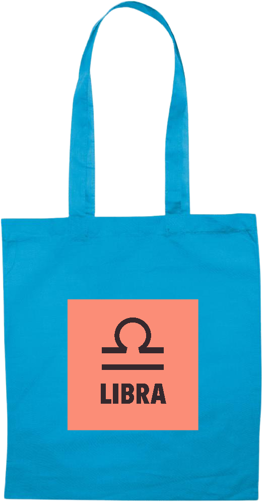 Zodiac Libra Design - Essential colored event tote bag_TURQUOISE_front