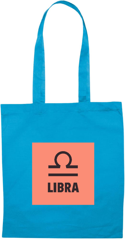 Zodiac Libra Design - Essential colored event tote bag_TURQUOISE_front