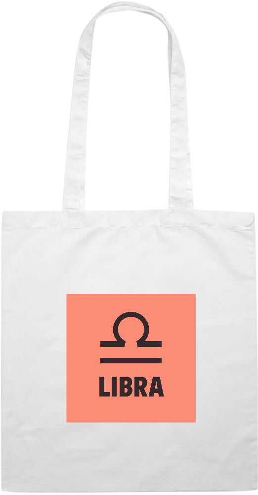 Zodiac Libra Design - Essential colored event tote bag_WHITE_front