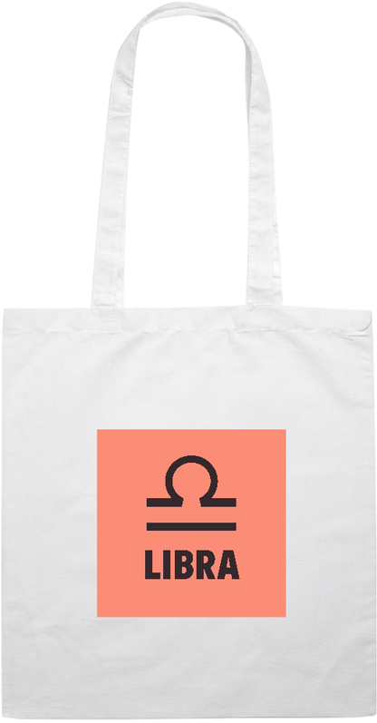 Zodiac Libra Design - Essential colored event tote bag_WHITE_front