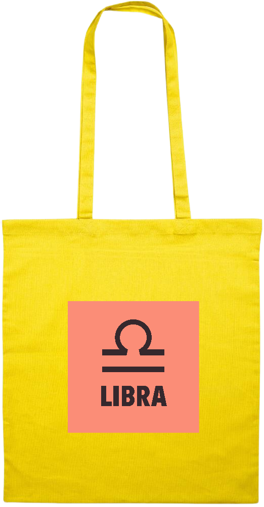 Zodiac Libra Design - Essential colored event tote bag_YELLOW_front